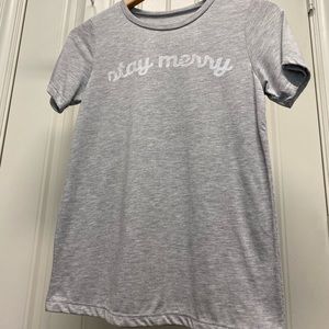 Grey “Stay Merry” shirt